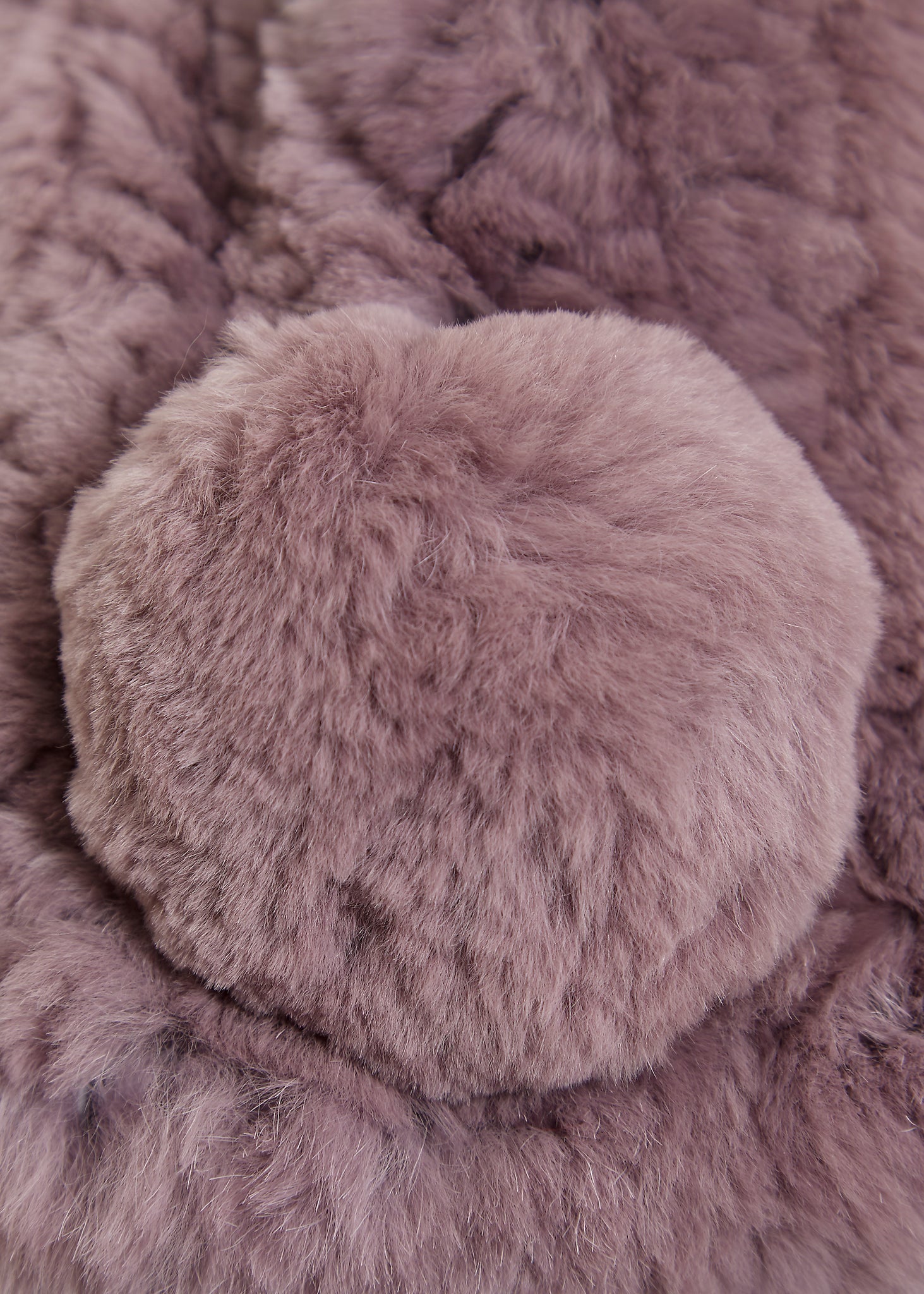 Lilac Bobble Knitted Rabbit Luxury Fur Scarf - Jessimara