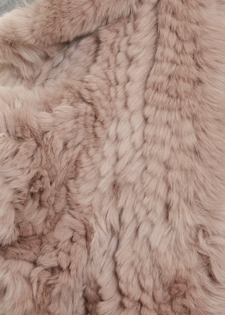 Pink Knitted Real Rex Rabbit Fur 'Wave' Scarf - Jessimara