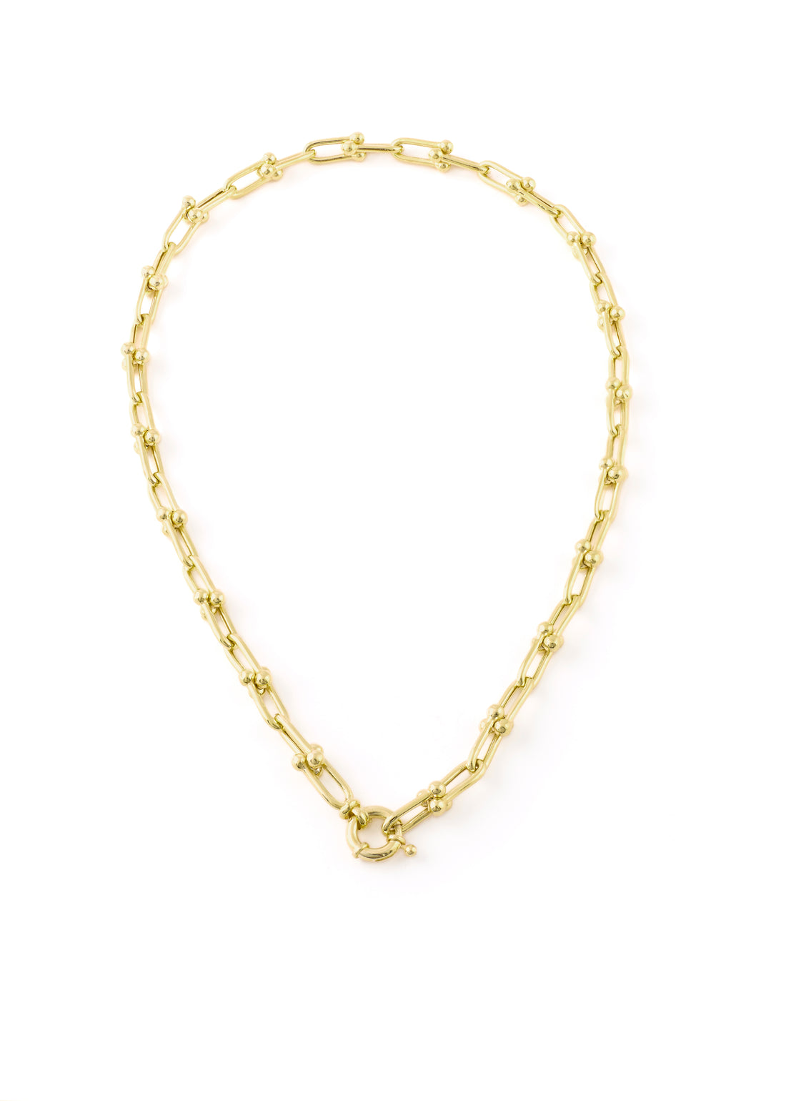 Gold Chunky Round Clasp Chain Necklace - Jessimara