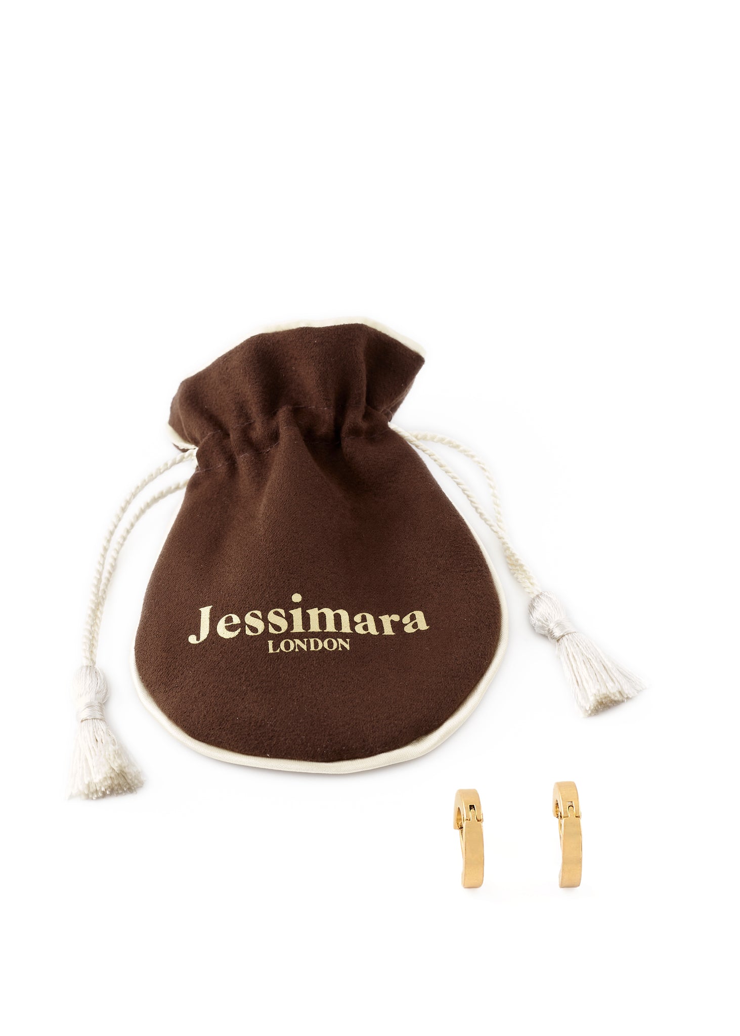 Gold Small Plate Hoop Earrings - Jessimara