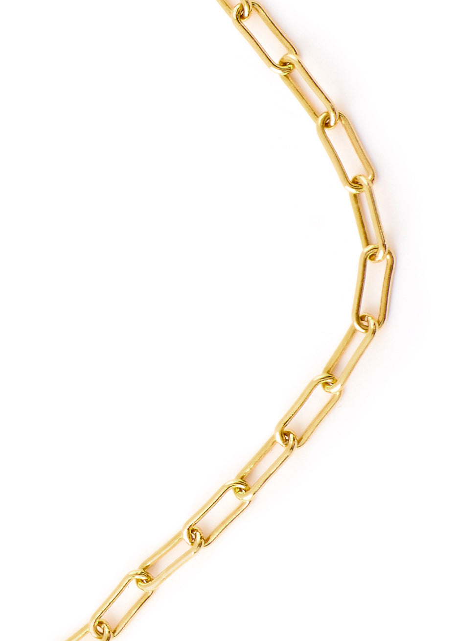 Gold Thick Rectangular Chain Necklace - Jessimara