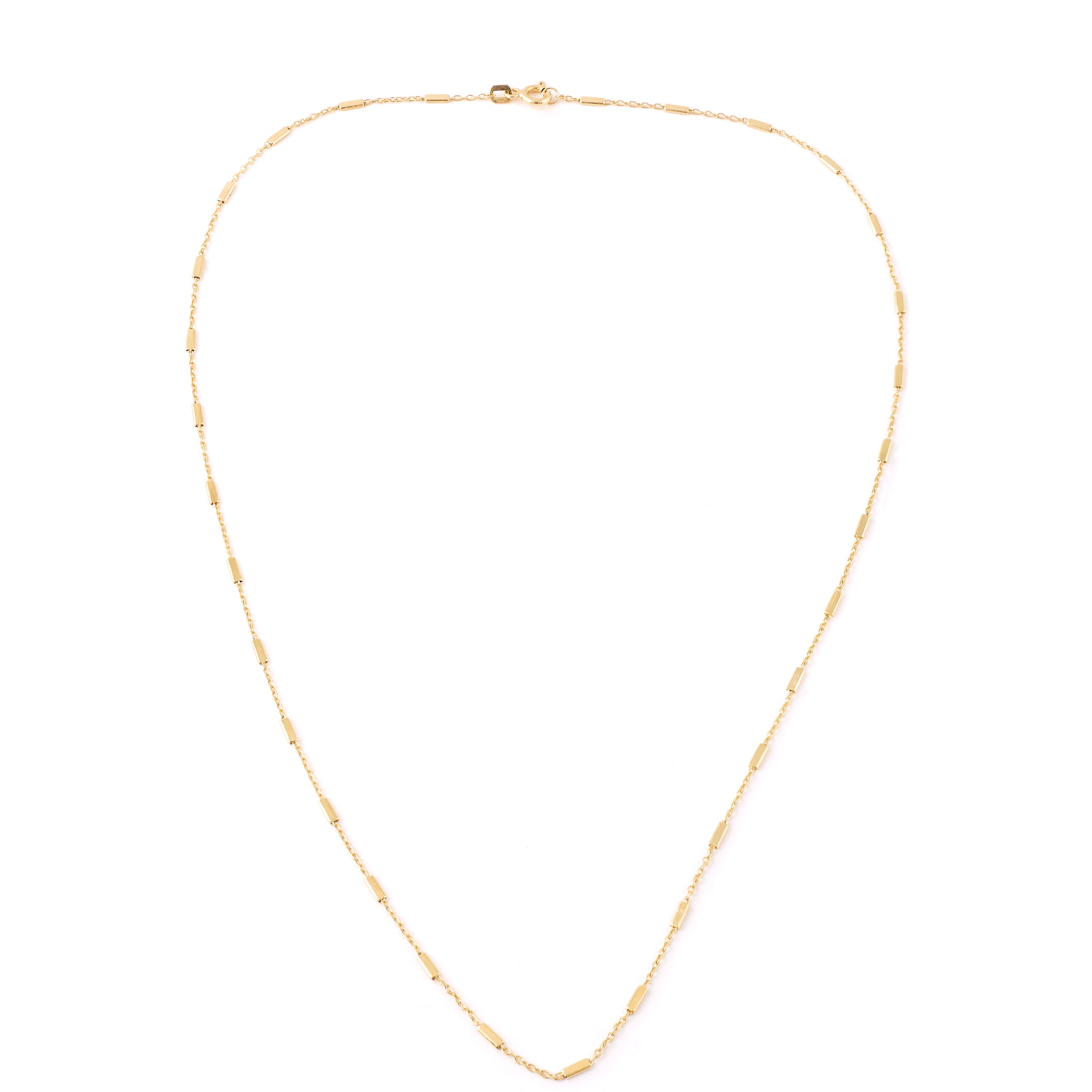 Gold Thin Rectangular Blocks Necklace - Jessimara
