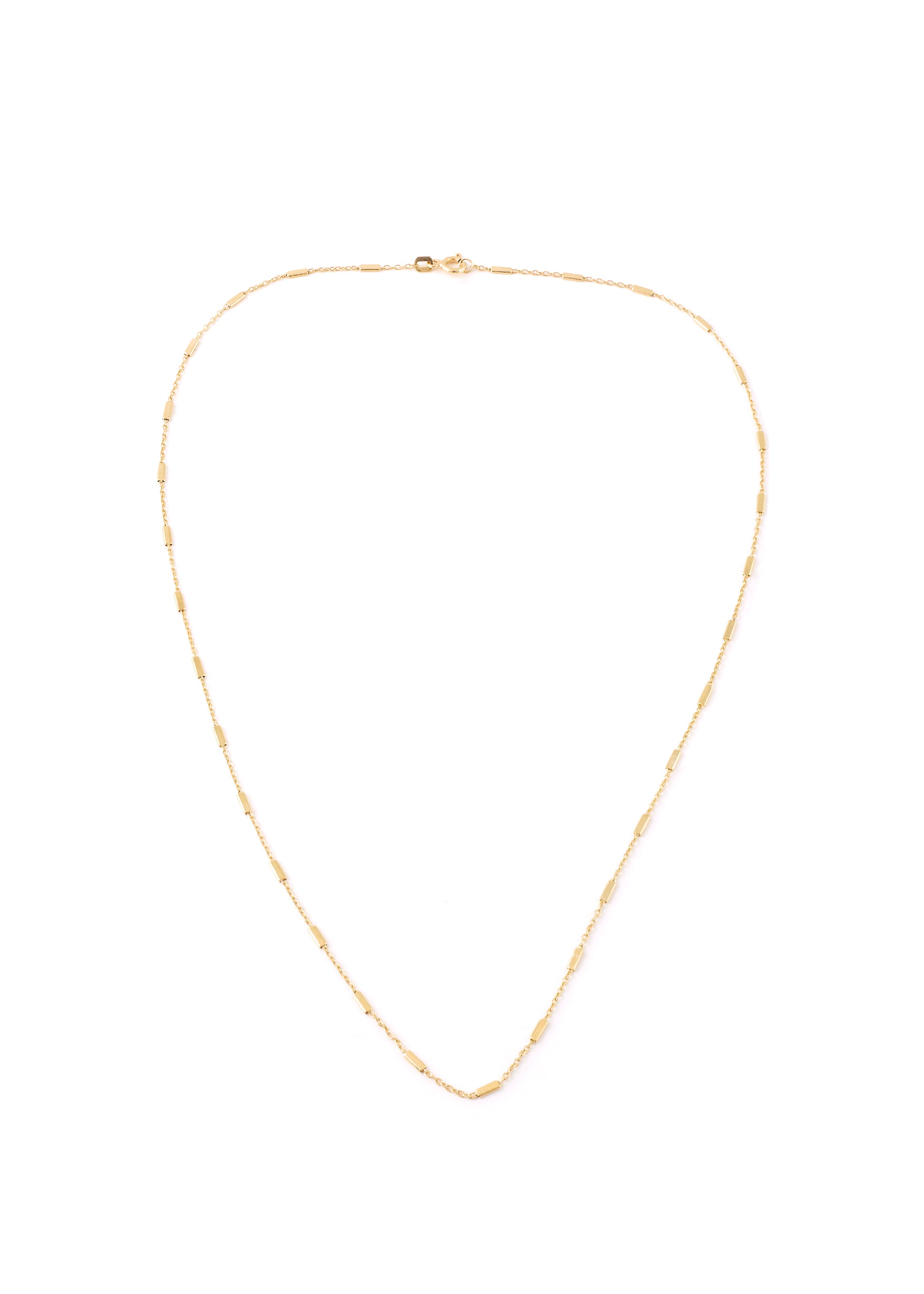 Gold Thin Rectangular Blocks Necklace - Jessimara