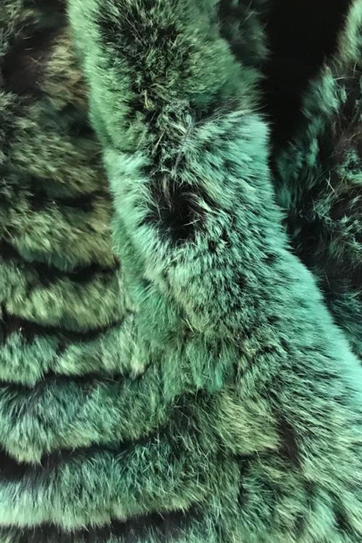 Green Snowtop Real Rex Rabbit Fur Single Snood Scarf - Jessimara