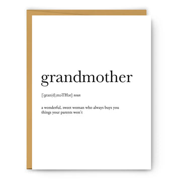 Grandmother Definition - Mother's Day Card