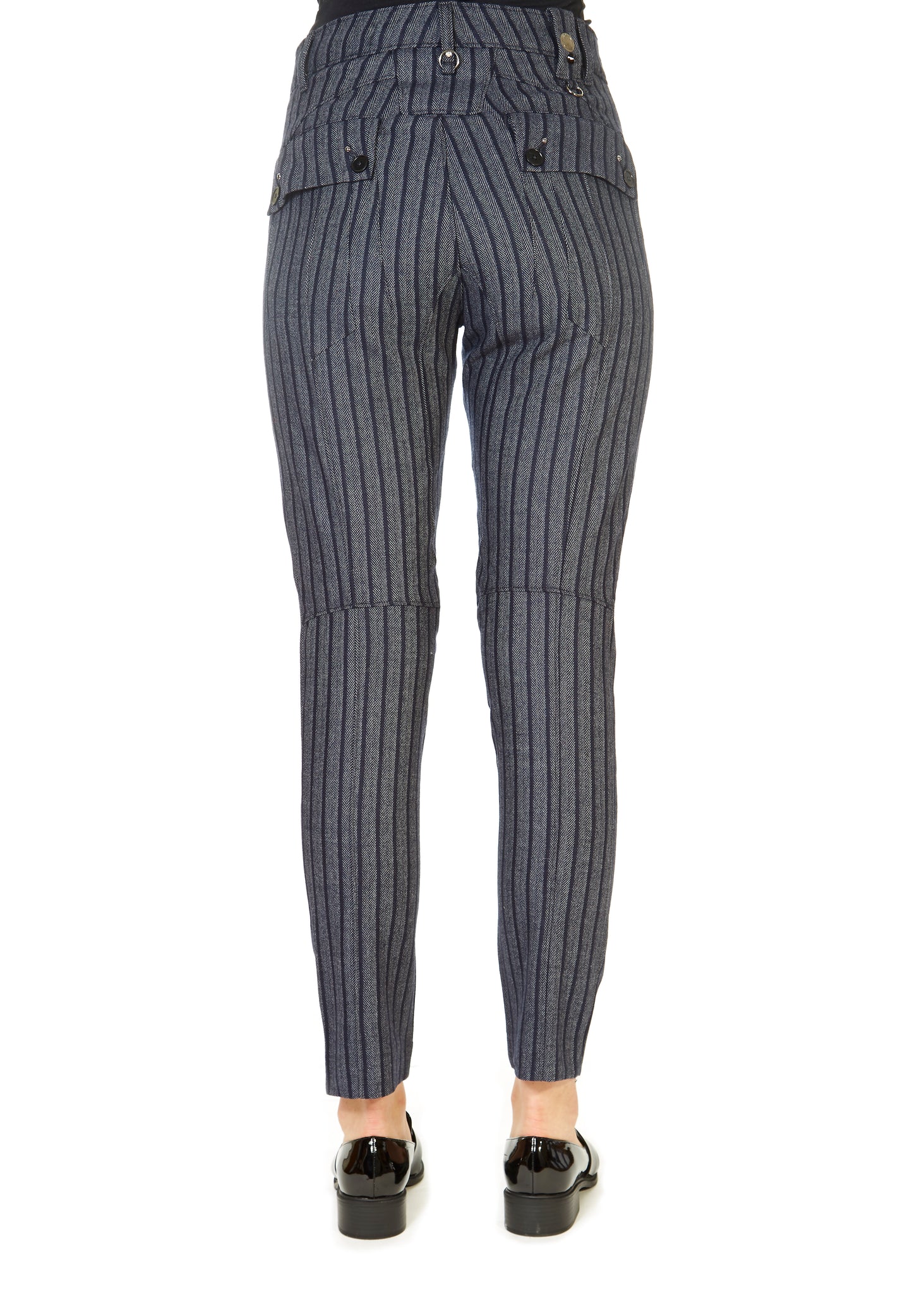 'In Motion' Grey Striped Trousers - Jessimara