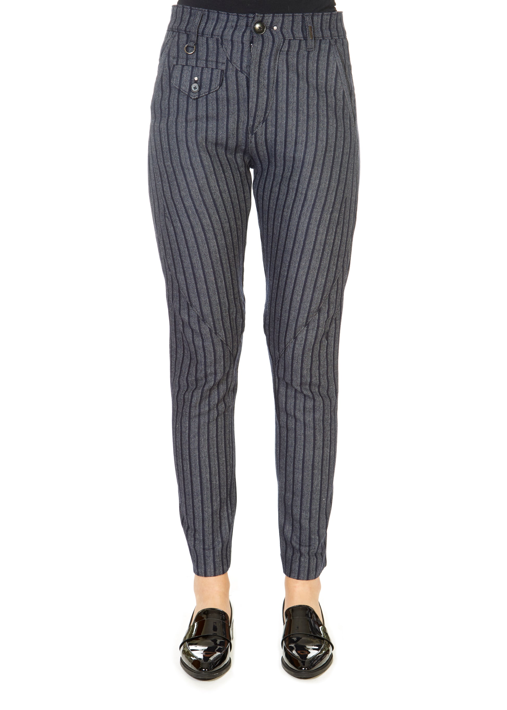 'In Motion' Grey Striped Trousers - Jessimara