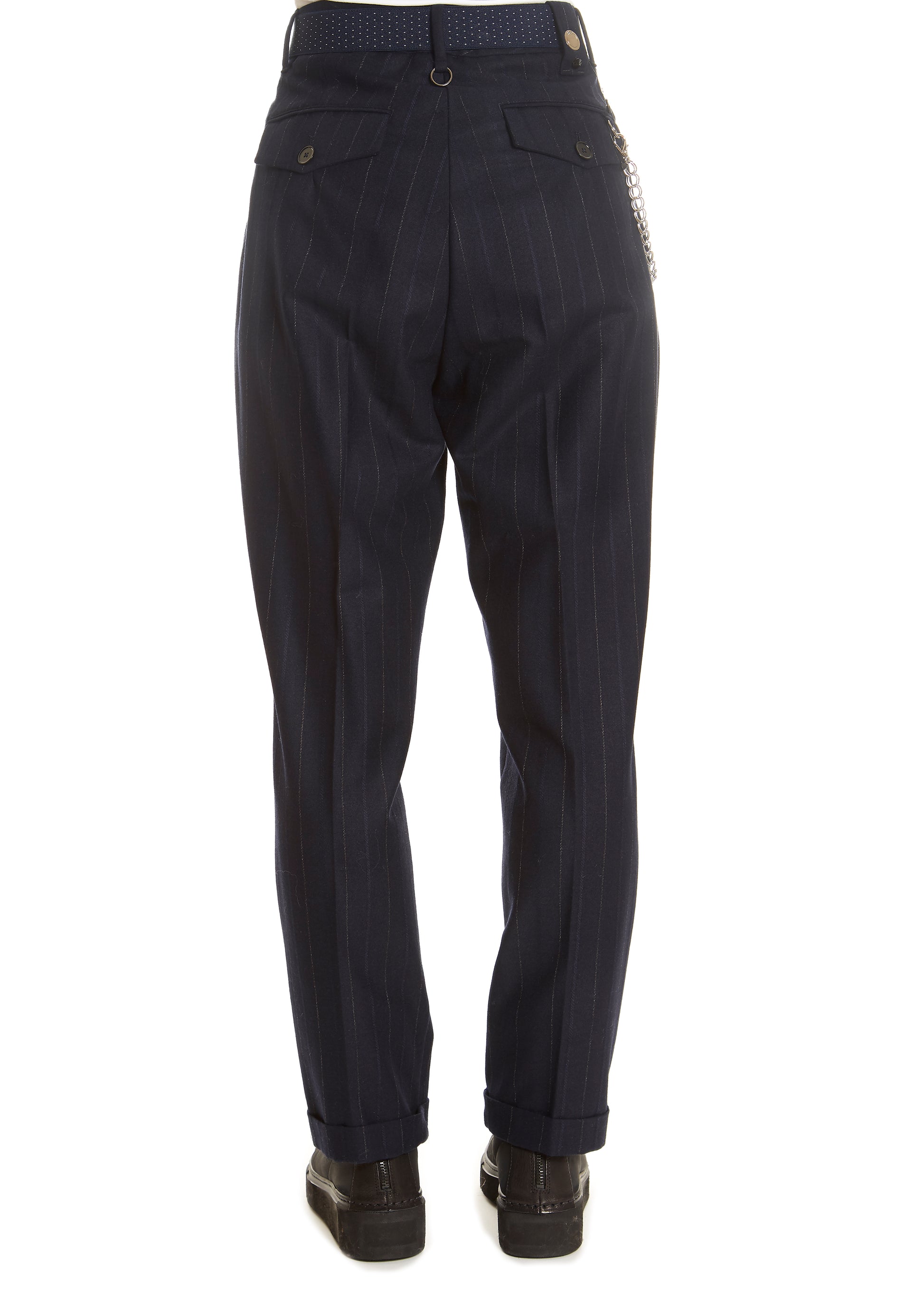 'Sneek' Navy Pinstripe Suit Pant - Jessimara