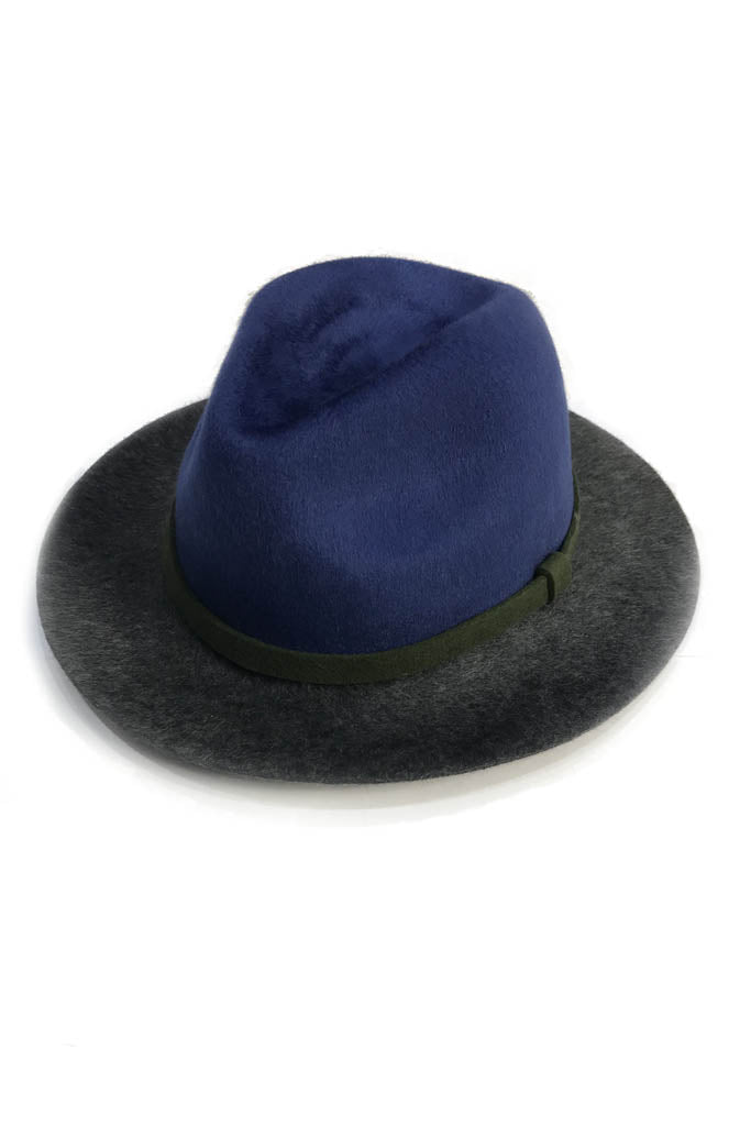 Royal Blue Multi 'Winter Trilby Hat' - Jessimara