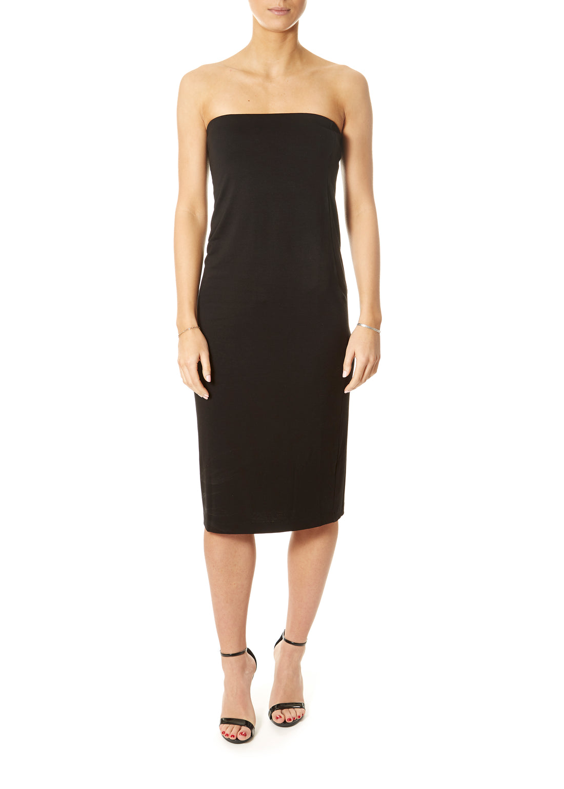 'Ikis' Strapless Black Jersey Dress - Jessimara