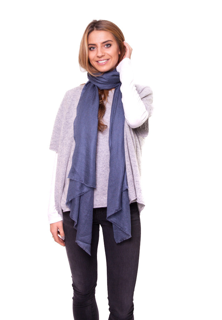 Jean Blue Full Cashmere Scarf - Jessimara