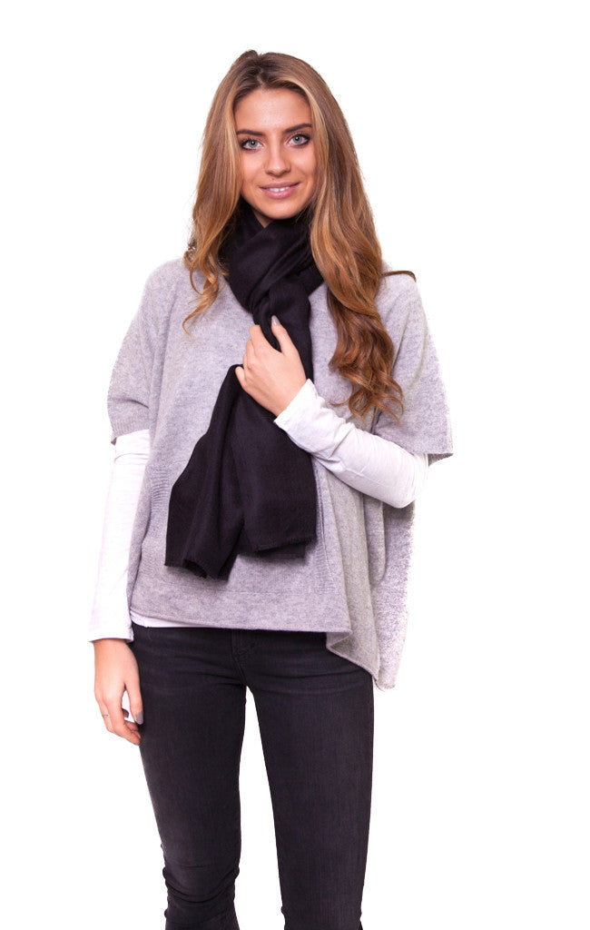 Black Full Cashmere Scarf - Jessimara