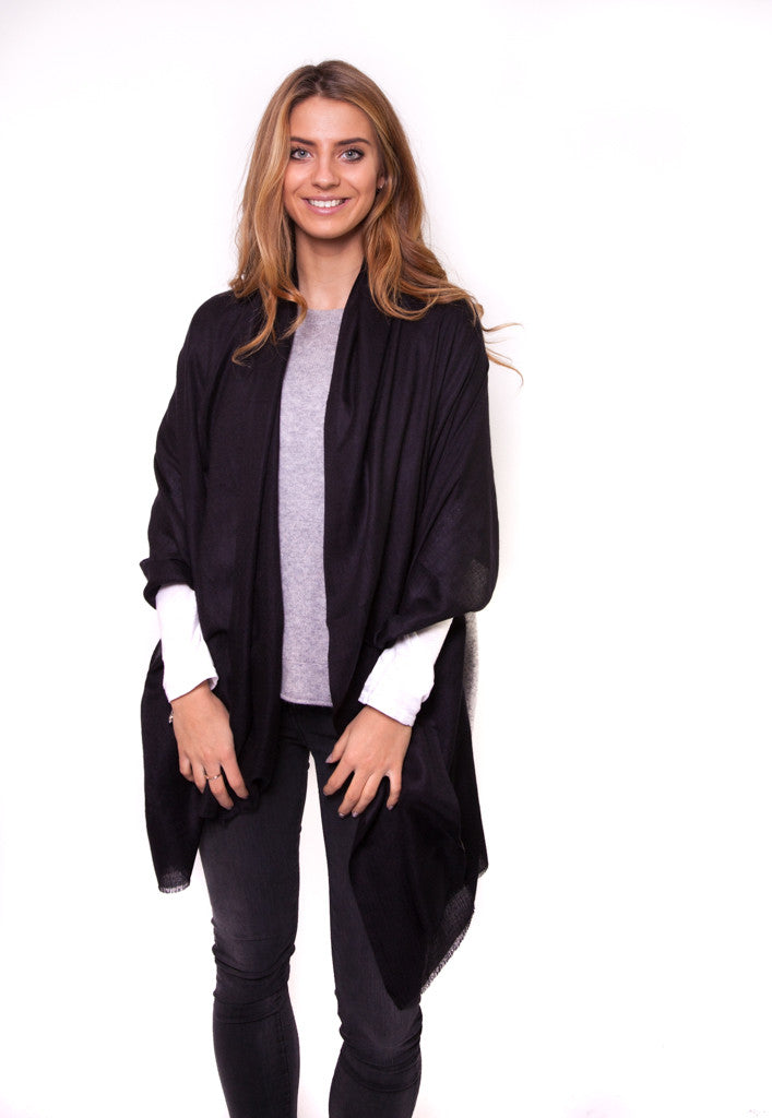 Black Full Cashmere Scarf - Jessimara