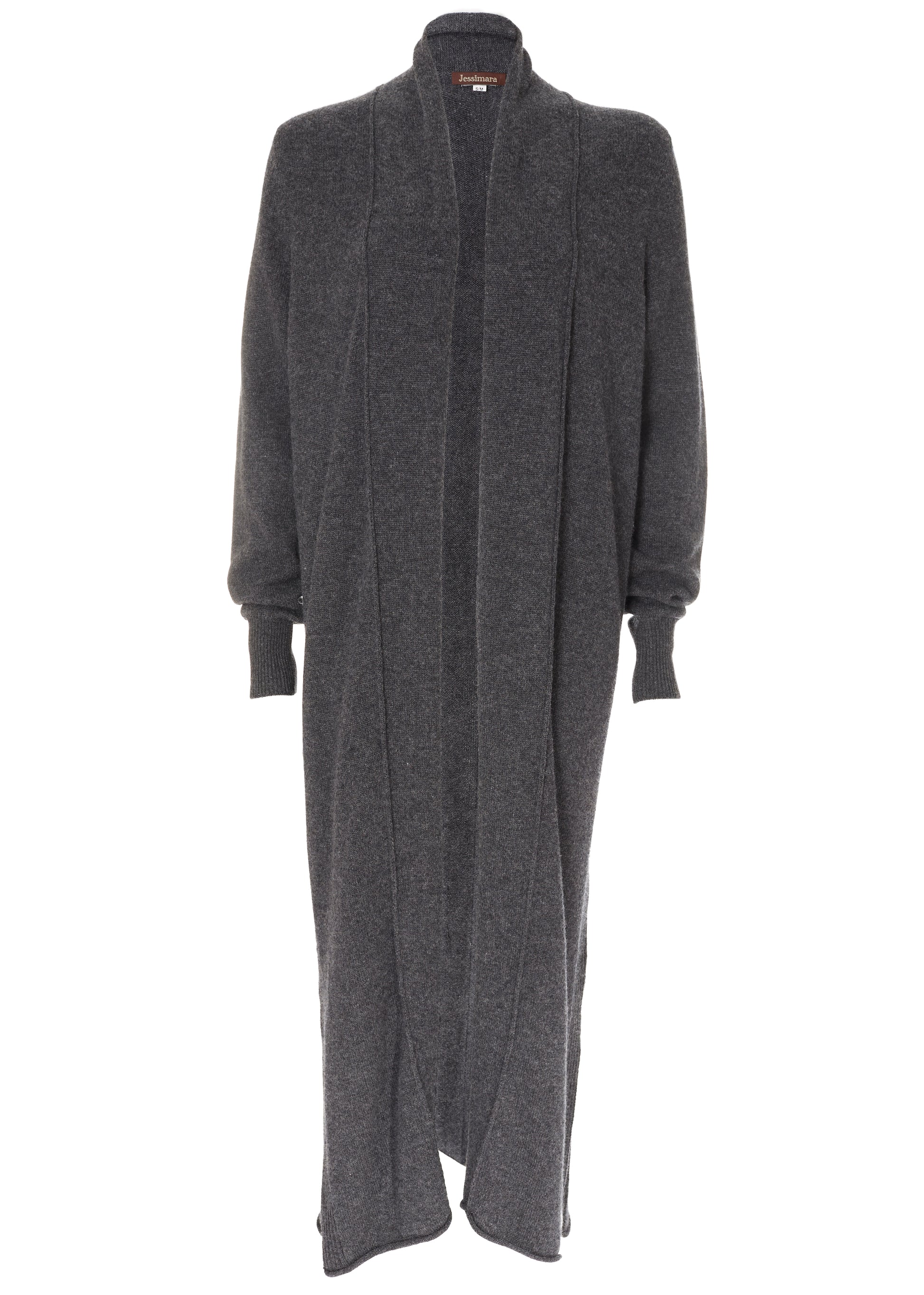 Jess Dark Grey Wool Long Cardigan - Jessimara