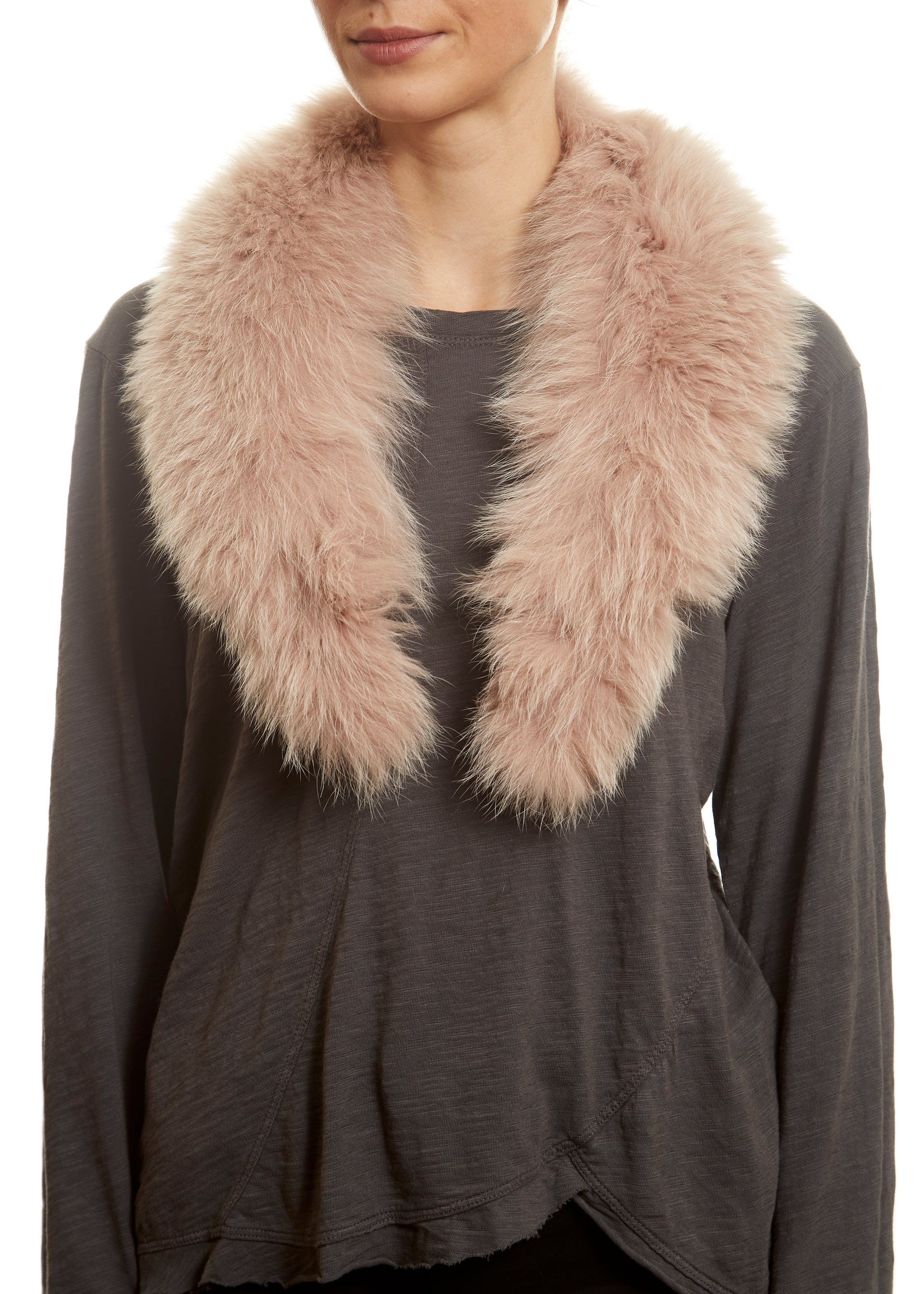 Pink Genuine Fox Fur Collar - Jessimara