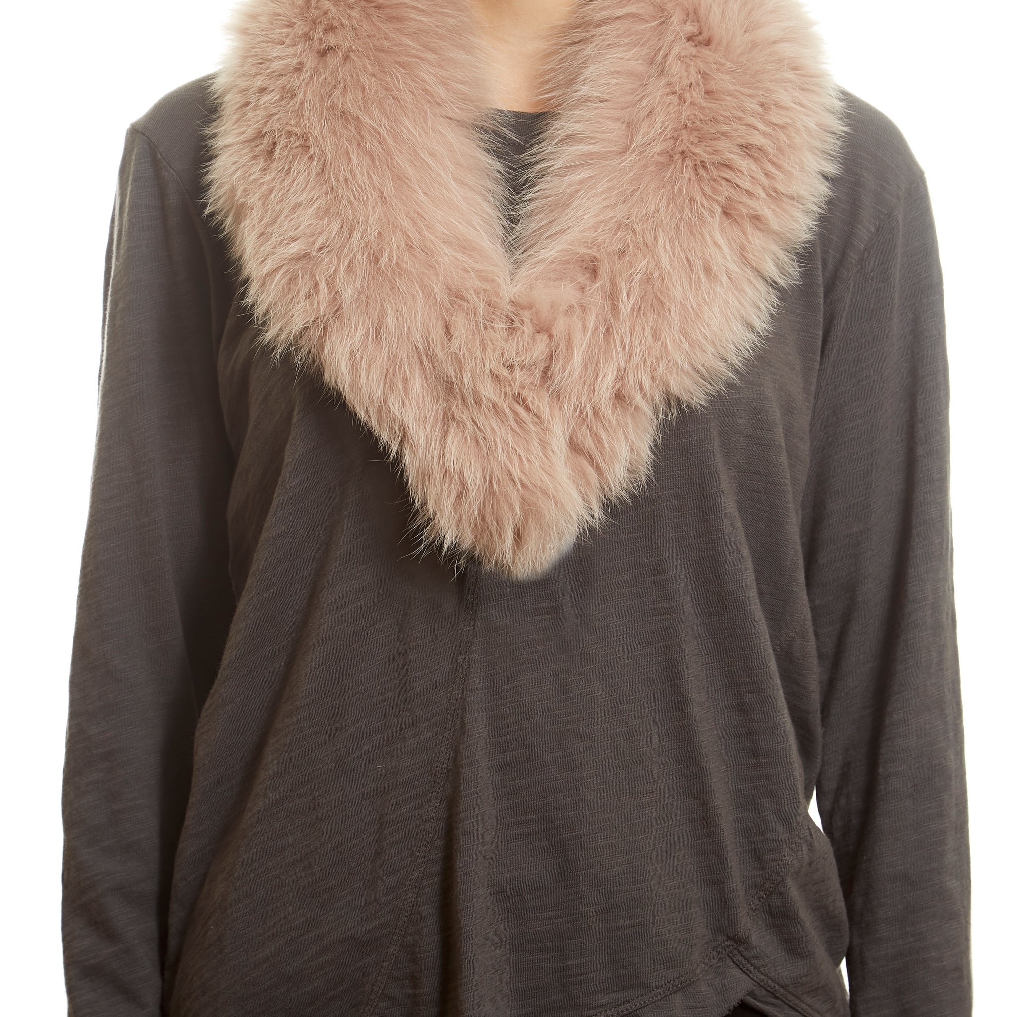 Pink Genuine Fox Fur Collar - Jessimara