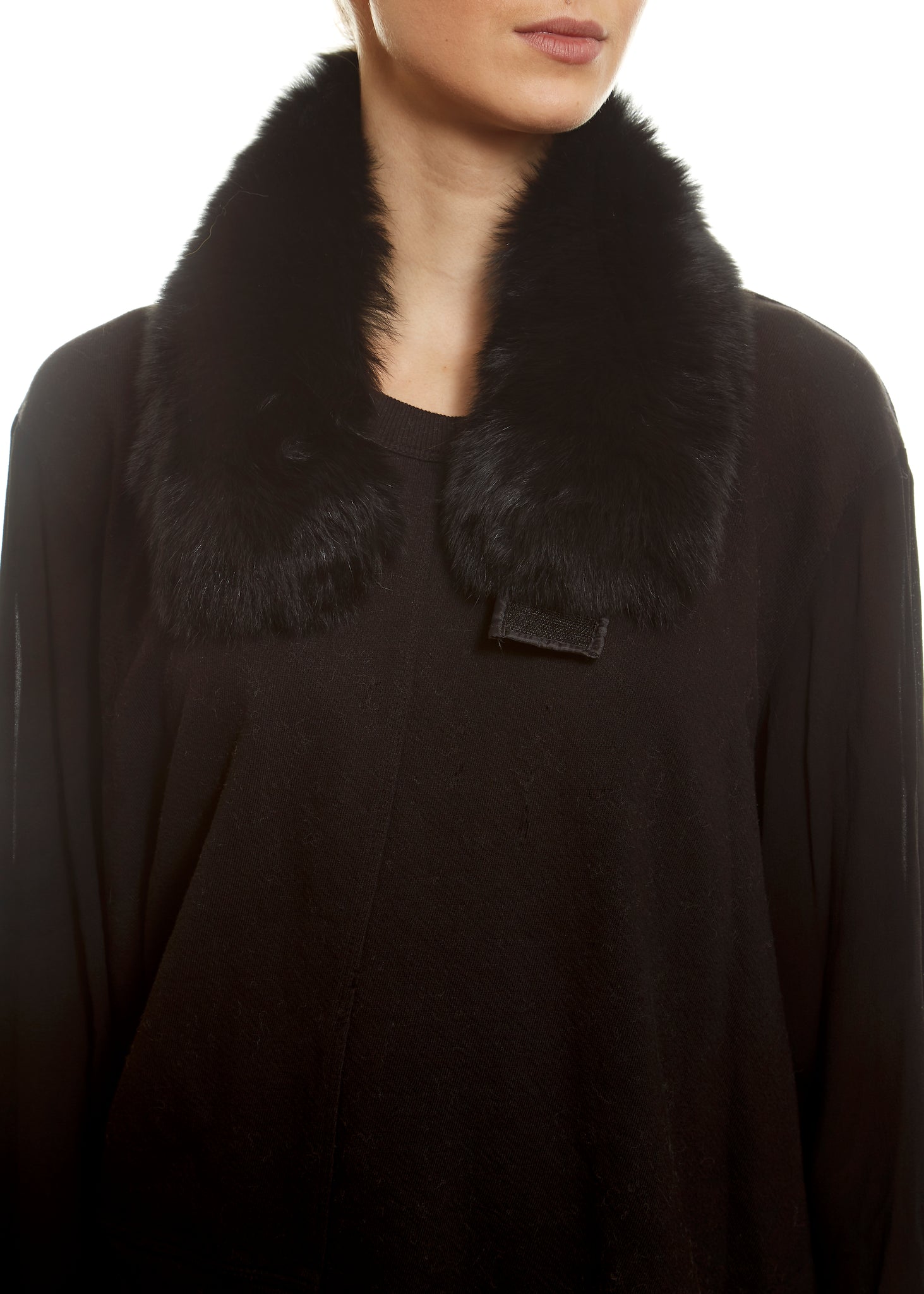 Black Genuine Fox Fur Collar - Jessimara