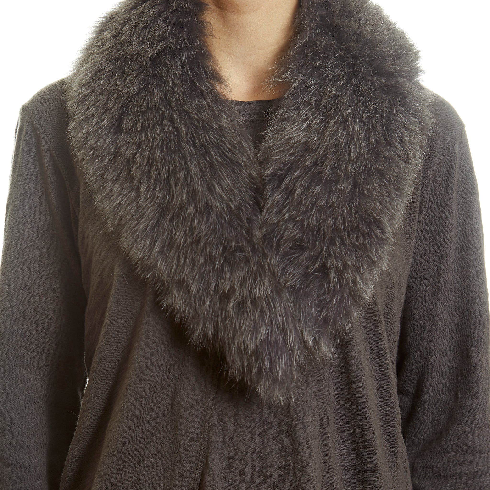 Grey Genuine Fox Fur Collar - Jessimara