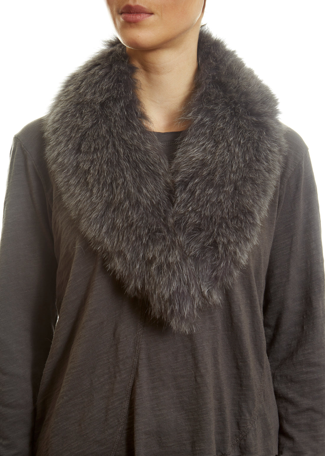 Grey Genuine Fox Fur Collar - Jessimara