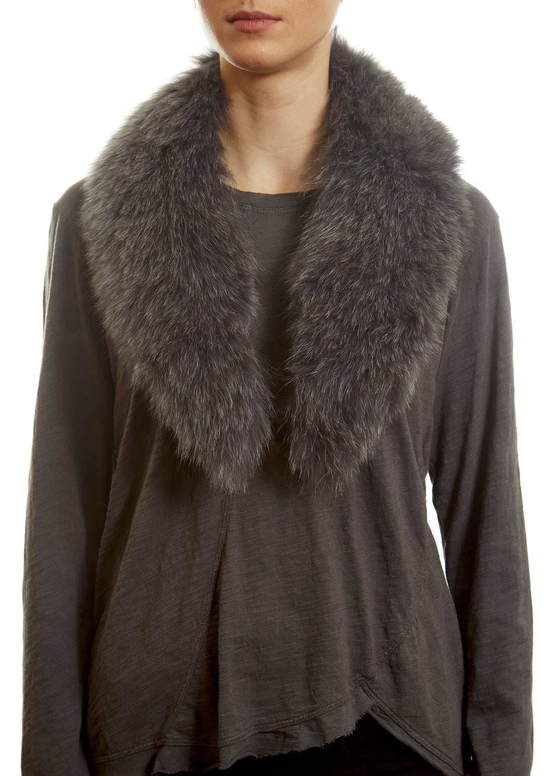 Grey Genuine Fox Fur Collar - Jessimara