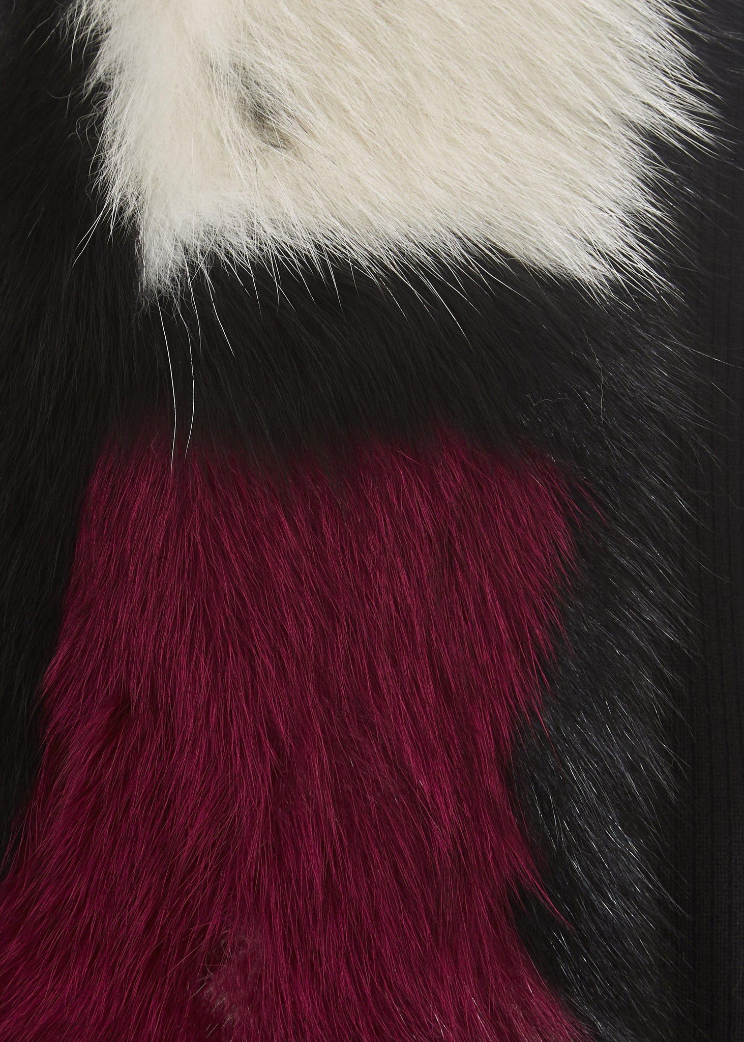 Pink And Black Colour Block Fox Scarf - Jessimara