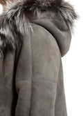 Light Grey Sheepskin Duffle Coat - Jessimara