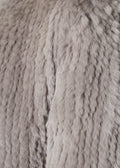 Light Grey Asymmetric Knitted Rex Rabbit Jacket - Jessimara