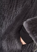 Dark Grey Classic Short Knitted Rex Rabbit Jacket - Jessimara