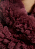 Rose Pink Knitted Real Rex Rabbit Fur Single Snood - Jessimara