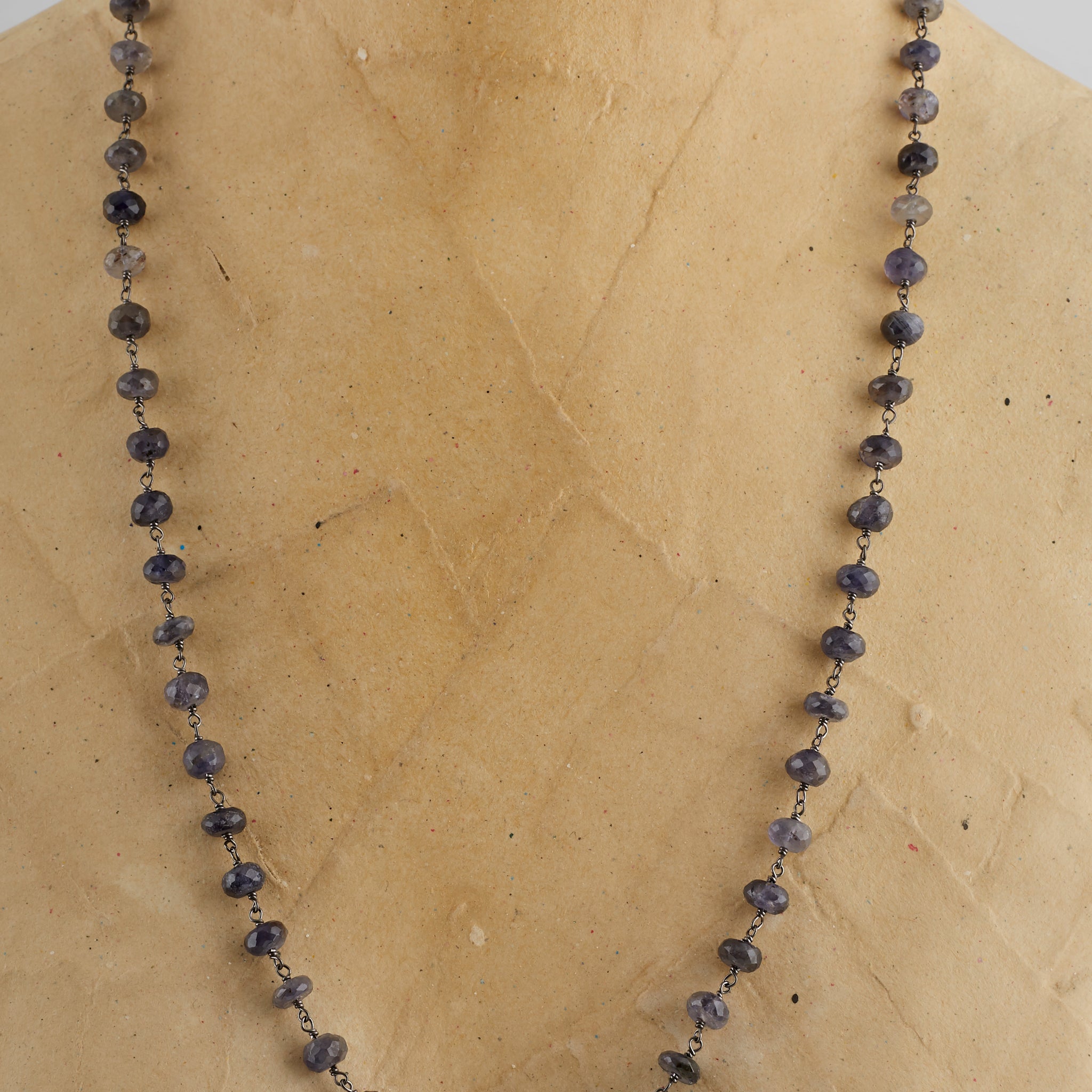 Grey/Blue Labradorite Beaded Necklace - Jessimara