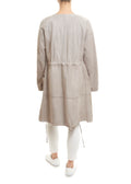Long Light Grey Suede Coat - Jessimara
