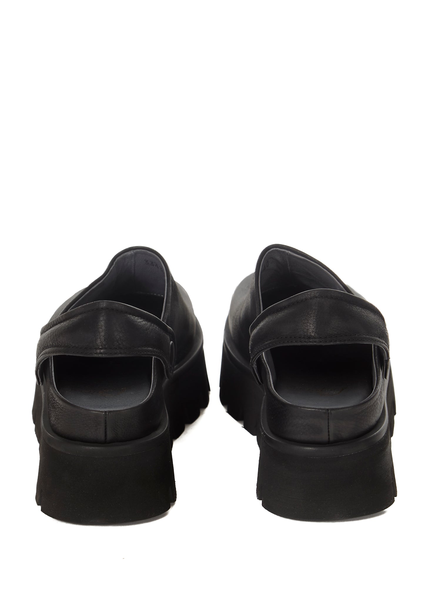 Open Back Black Clog Sandal With Strap
