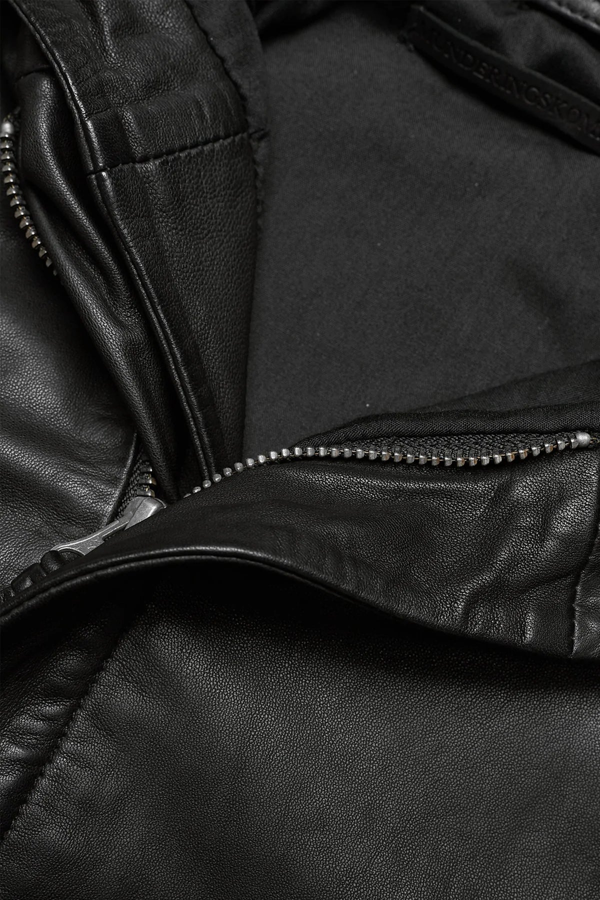 MDK Stine Hooded Leather Jacket Black