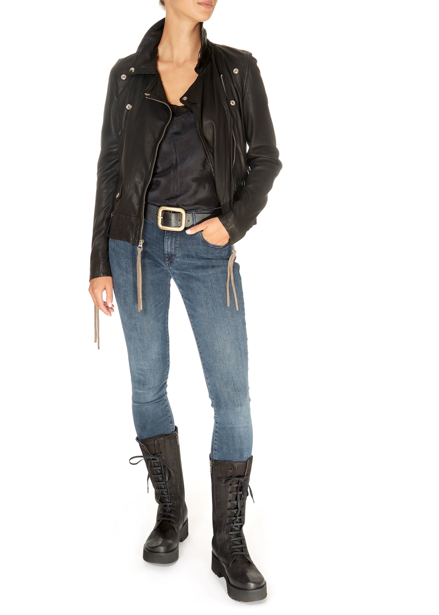 MDK Seattle 'Black Leather Biker Jacket' - Jessimara