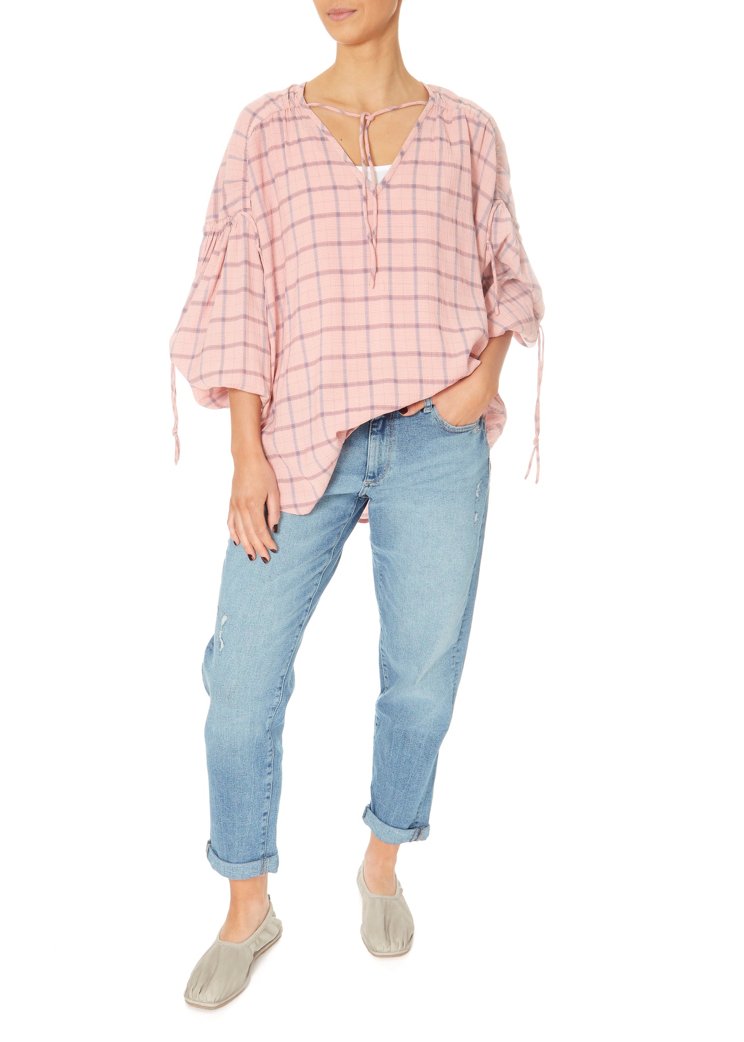 Munthe Chip Checkered Shirt Pink