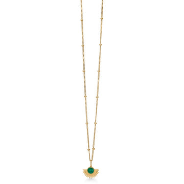 Soleil 'Petrol Green' 18k Gold-Plated Necklace