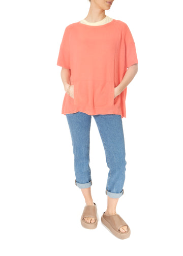 Alyn Papaya Short Sleeve Cashmere Sweater