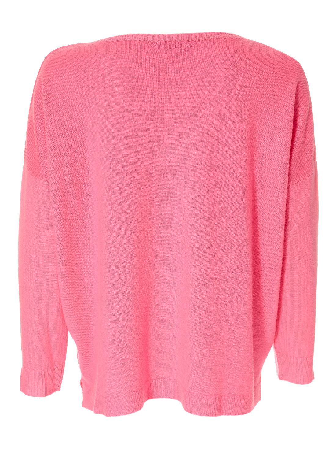 Long Pink "Moon" Cashmere V Neck Sweater - Jessimara