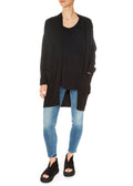 'Dominic' Black Wool Cashmere Blend Cardigan - Jessimara