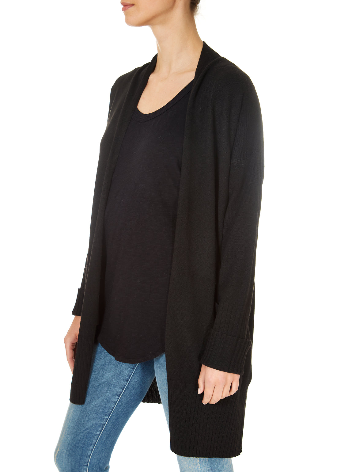 'Dominic' Black Wool Cashmere Blend Cardigan - Jessimara