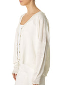 'Luna' Natural V Neck Boxy Cardigan - Jessimara