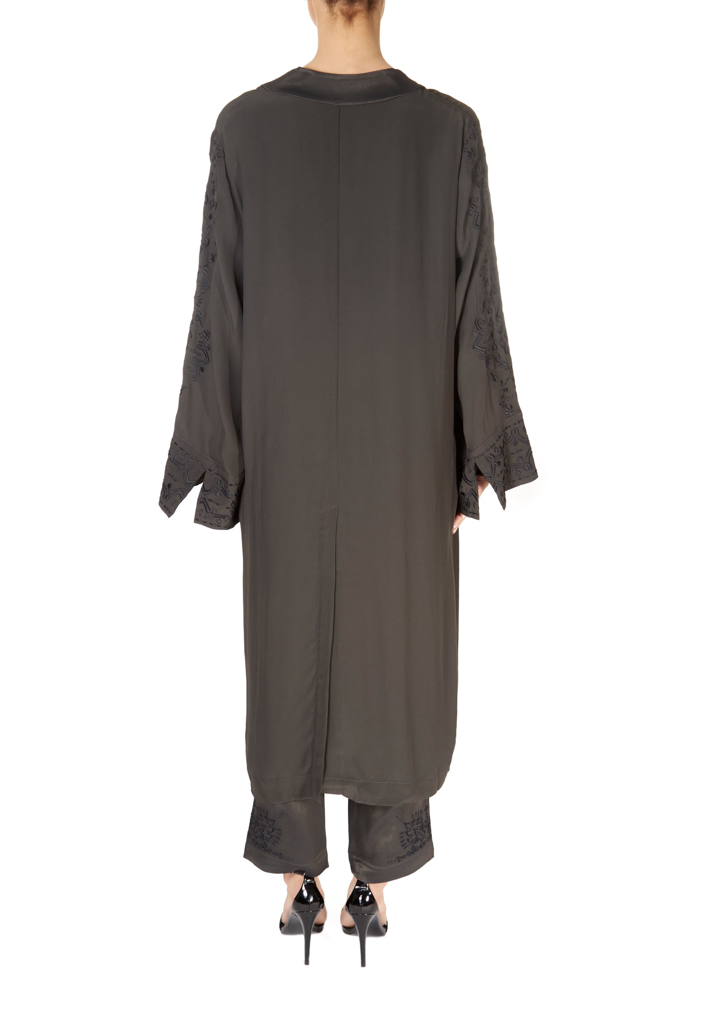 'Superiour' Asphalt Grey Long Lightweight Jacket - Jessimara