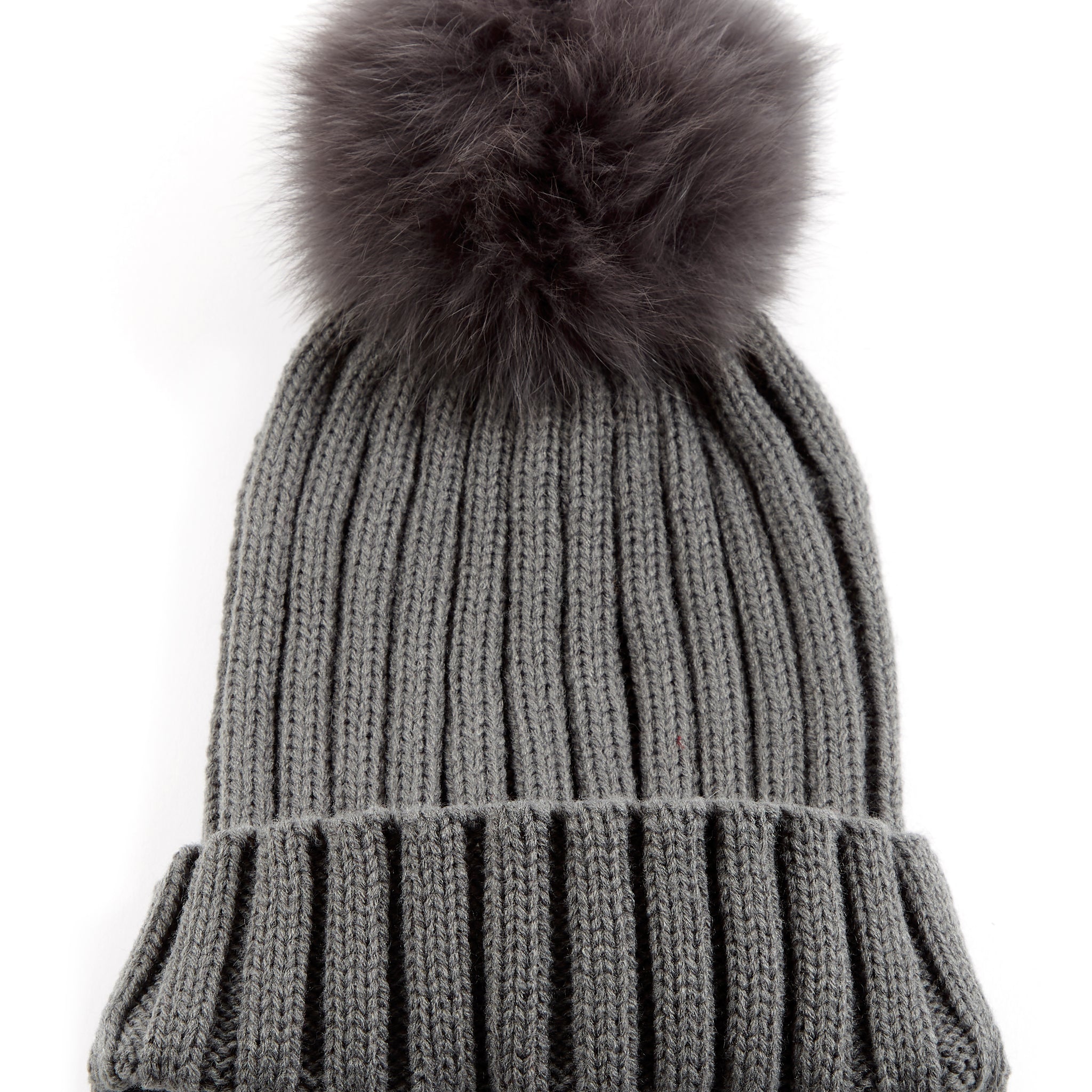 Fur5Eight Dark Grey Fur Pom Hat