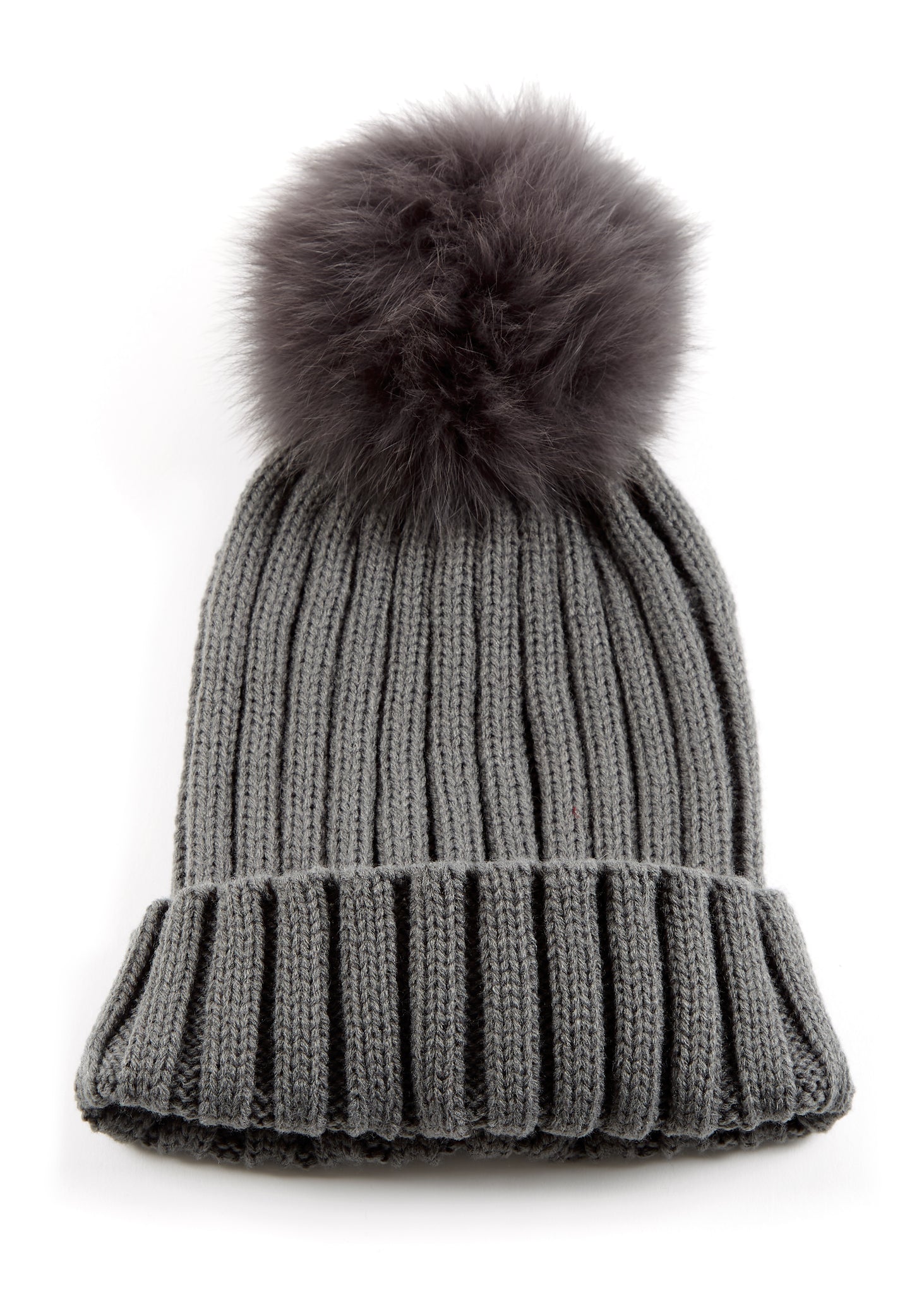 Fur5Eight Dark Grey Fur Pom Hat