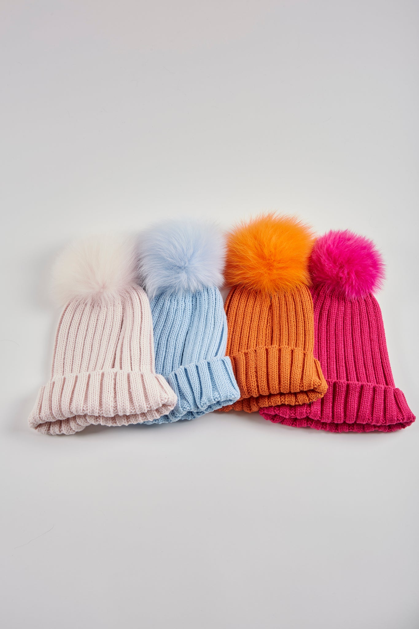 Fur5Eight Baby Blue Fur Pom Hat