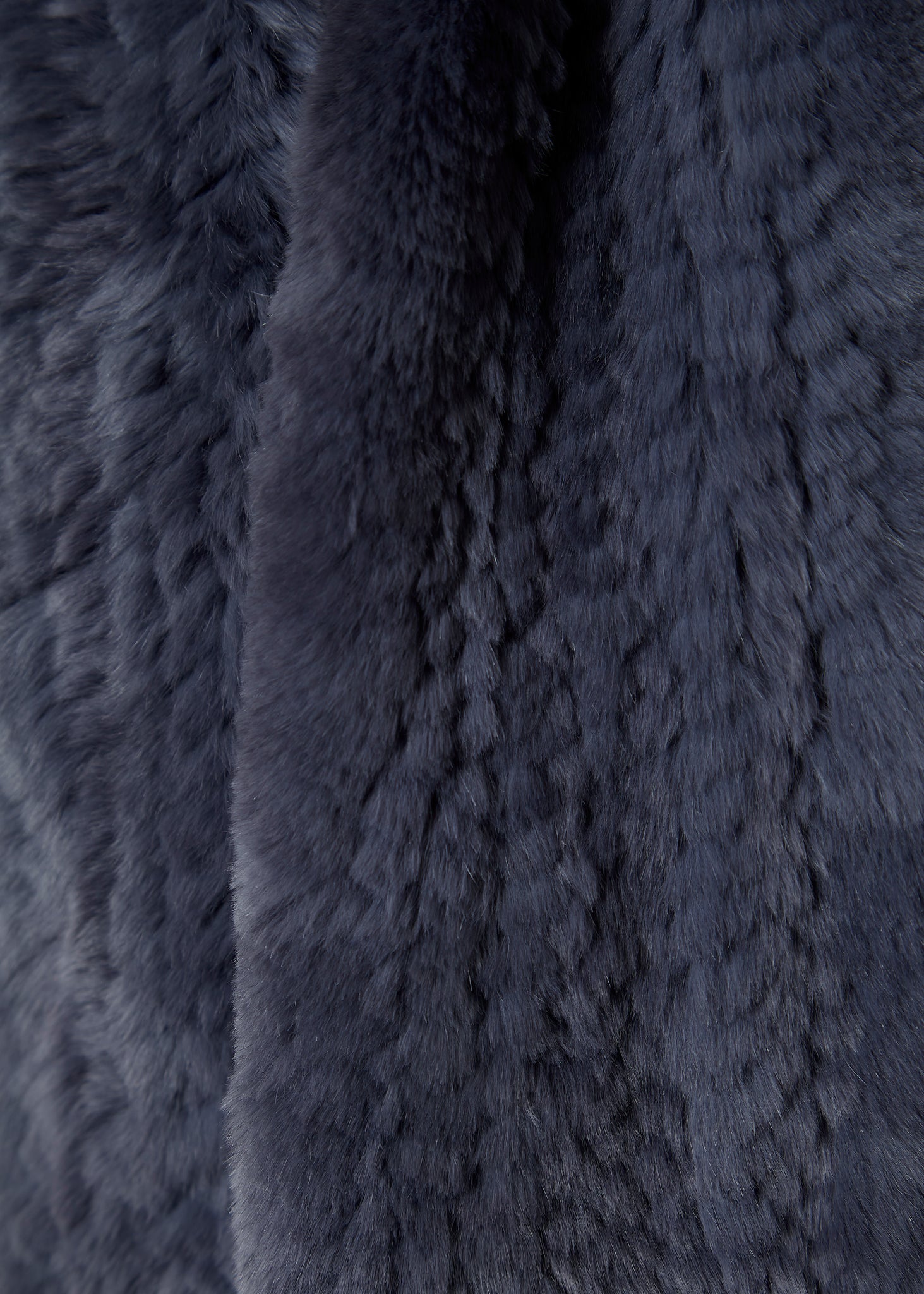 Dark Denim Blue Open Real Rex Rabbit Fur Scarf - Jessimara