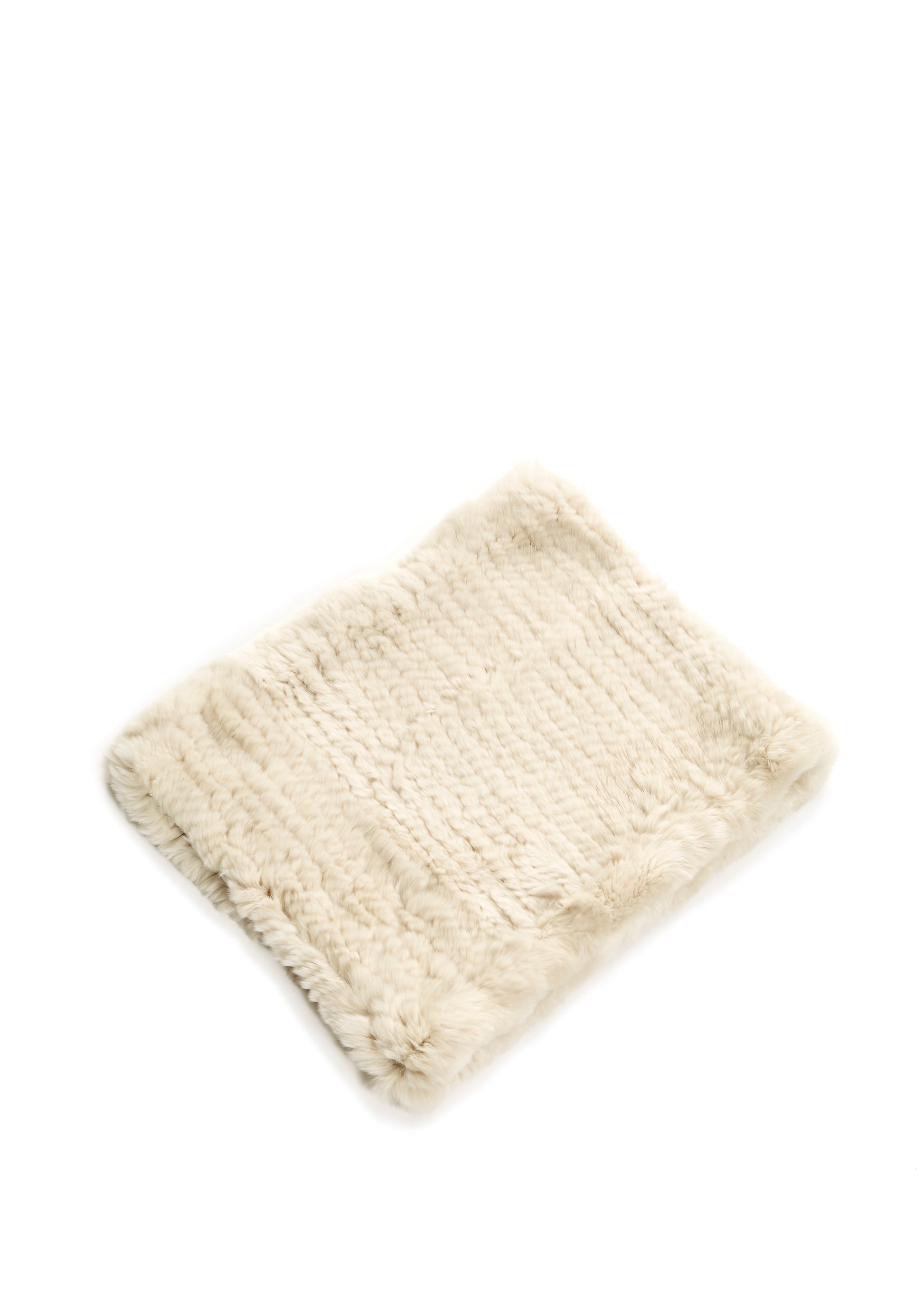 Cream Knitted Real Rex Rabbit Single Snood - Jessimara