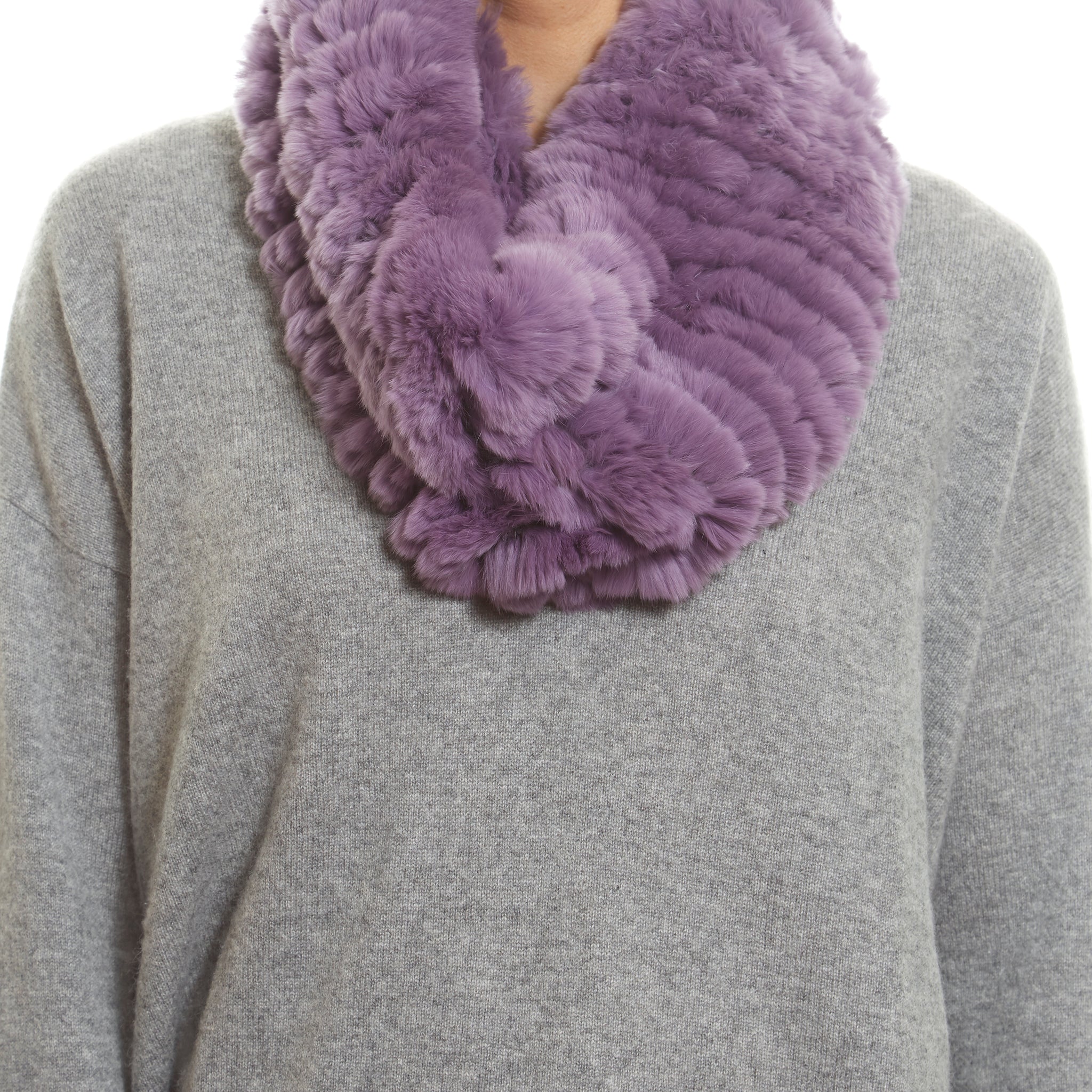 Lilac Real Rex Rabbit Fur Single Snood - Jessimara