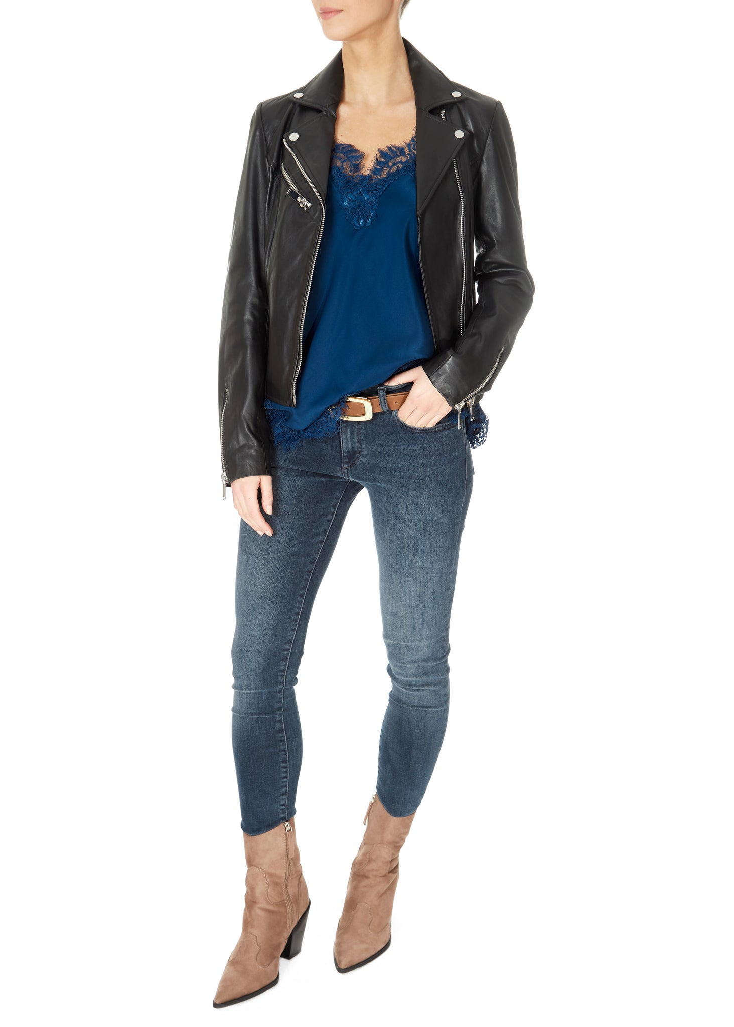 'Lyra' Cogna Brown Belt With Gold Buckle - Jessimara
