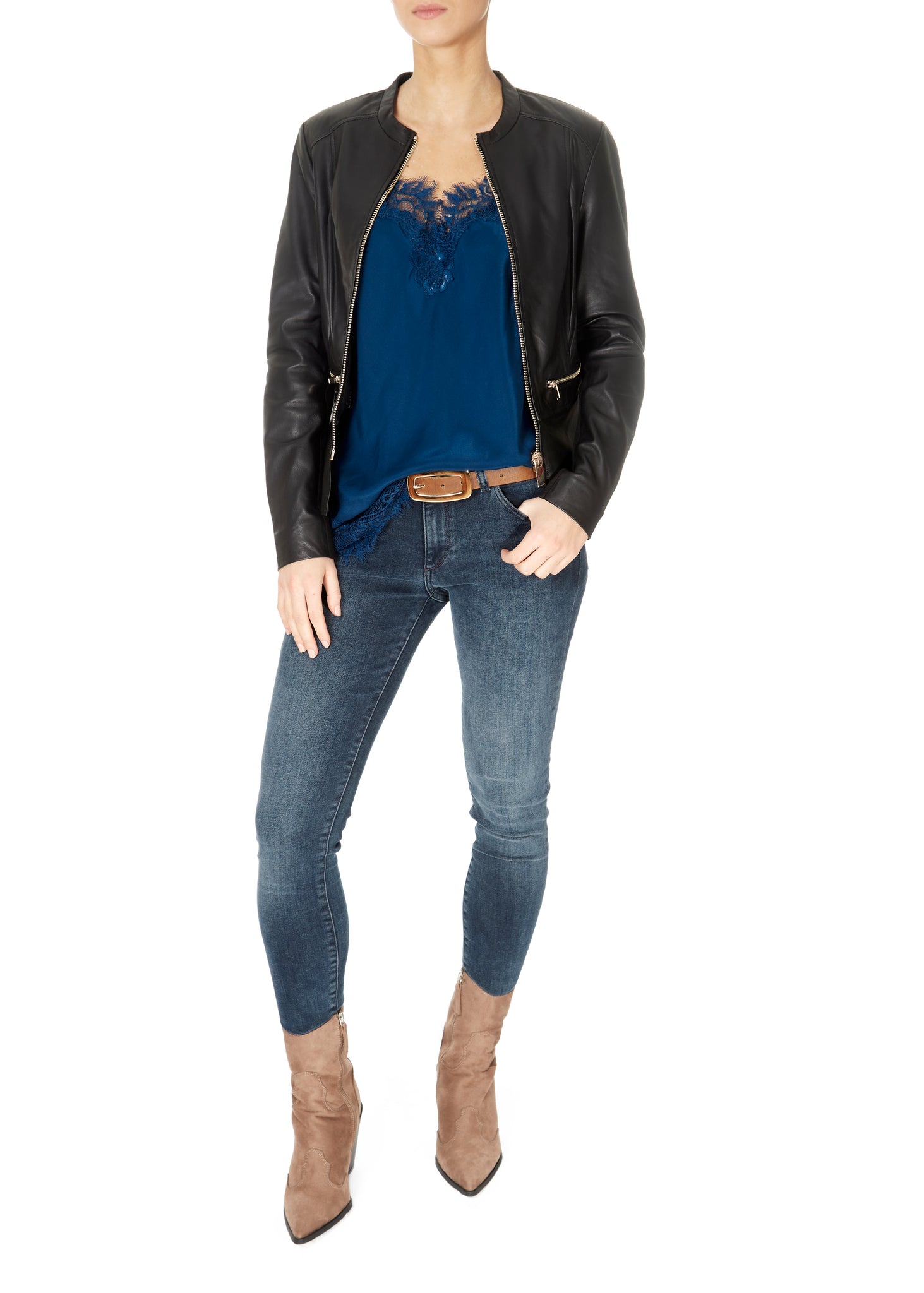 'Lyra' Cogna Brown Belt With Gold Buckle - Jessimara